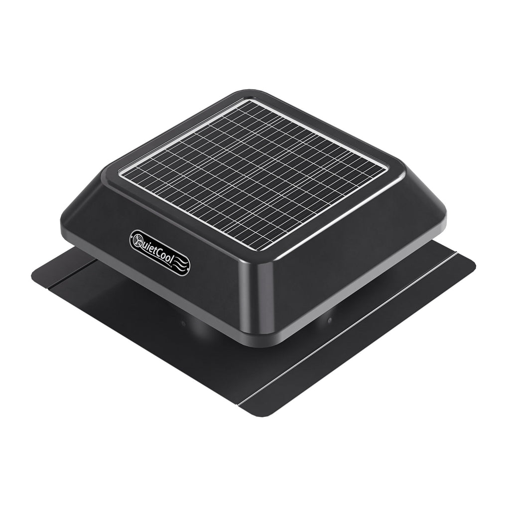 QuietCool 25 Watt Solar Roof Mount Attic Fan with AC/DC Inverter for 24/7 Runtime