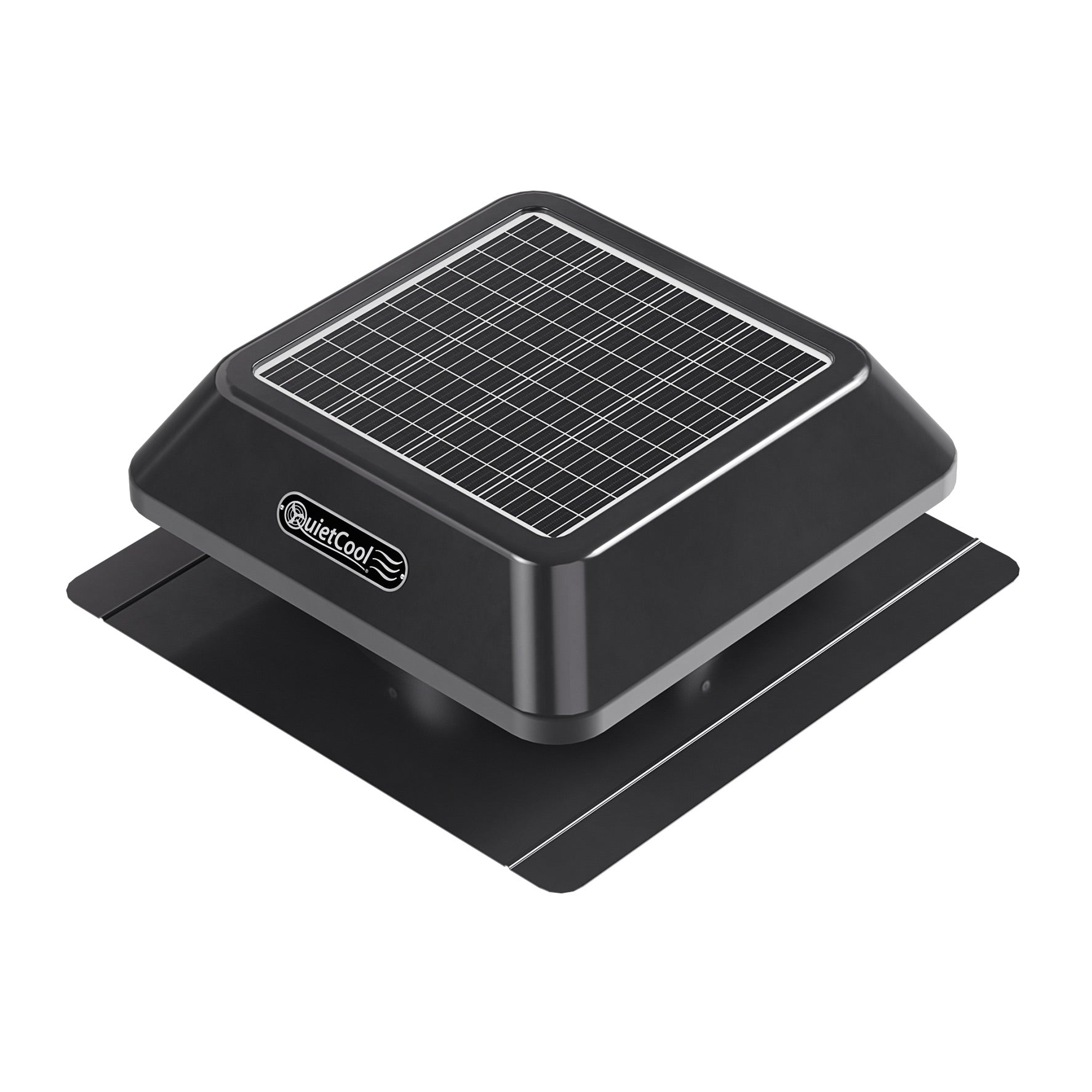 QuietCool 25 Watt Solar Roof Mount Attic Fan with AC/DC Inverter for 24/7 Runtime
