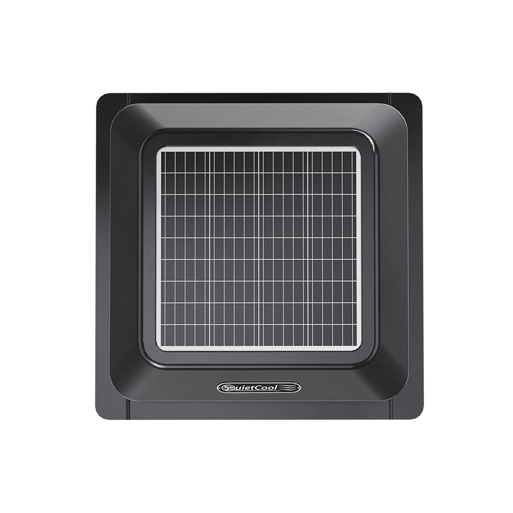 QuietCool 25 Watt Solar Roof Mount Attic Fan with AC/DC Inverter for 24/7 Runtime