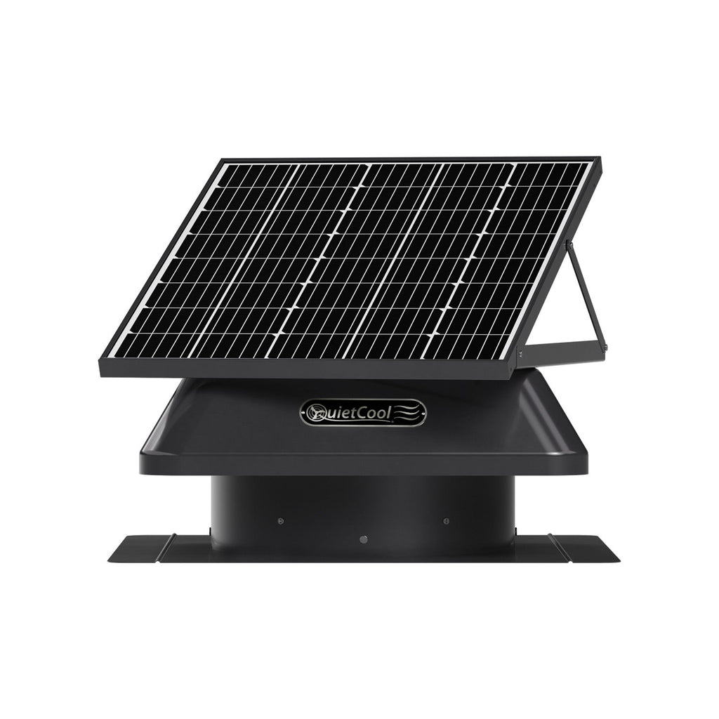 QuietCool 65 Watt Solar Roof Mount Attic Fan with AC/DC Inverter for 24/7 Runtime