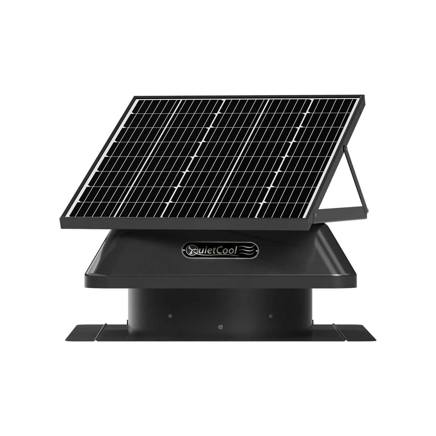 QuietCool 65 Watt Solar Roof Mount Attic Fan with AC/DC Inverter for 24/7 Runtime