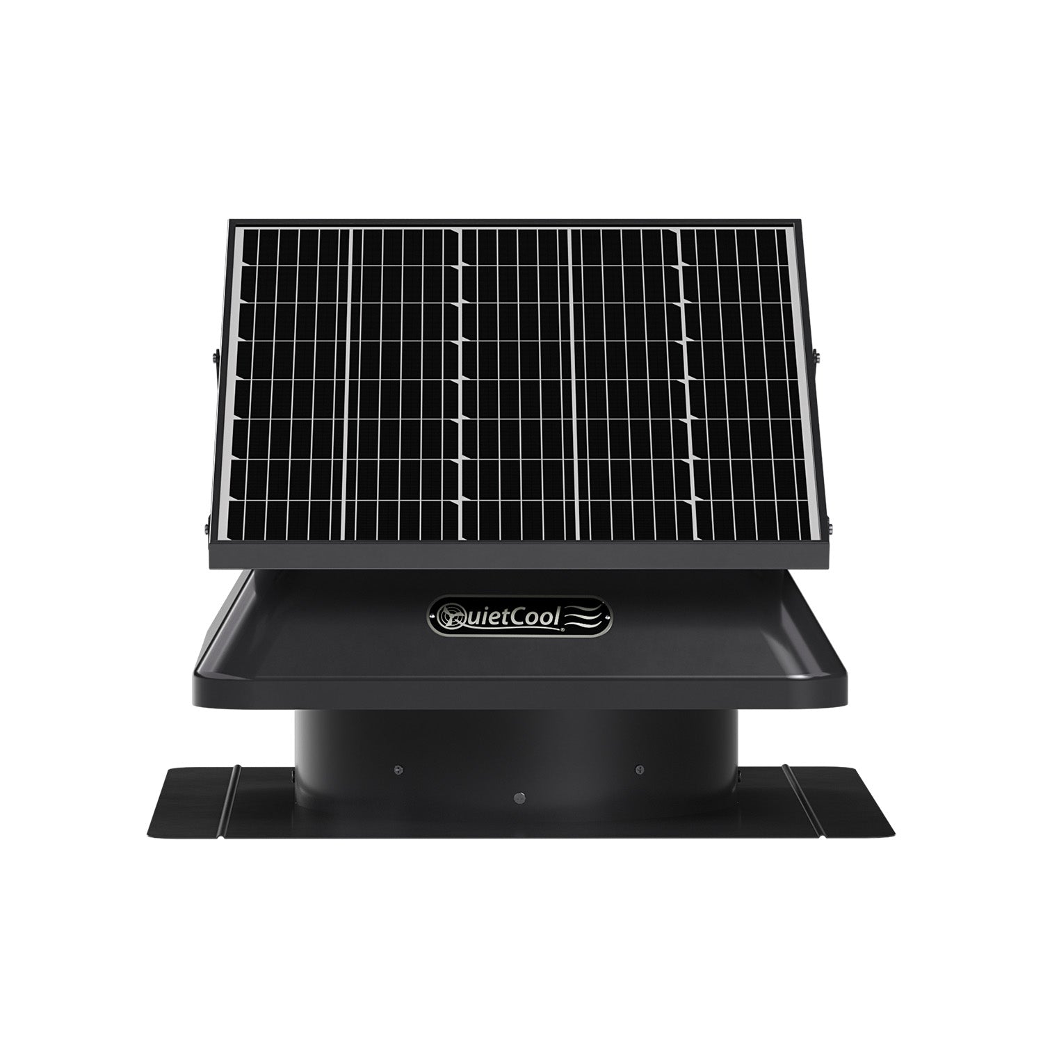 QuietCool 65 Watt Solar Roof Mount Attic Fan with AC/DC Inverter for 24/7 Runtime
