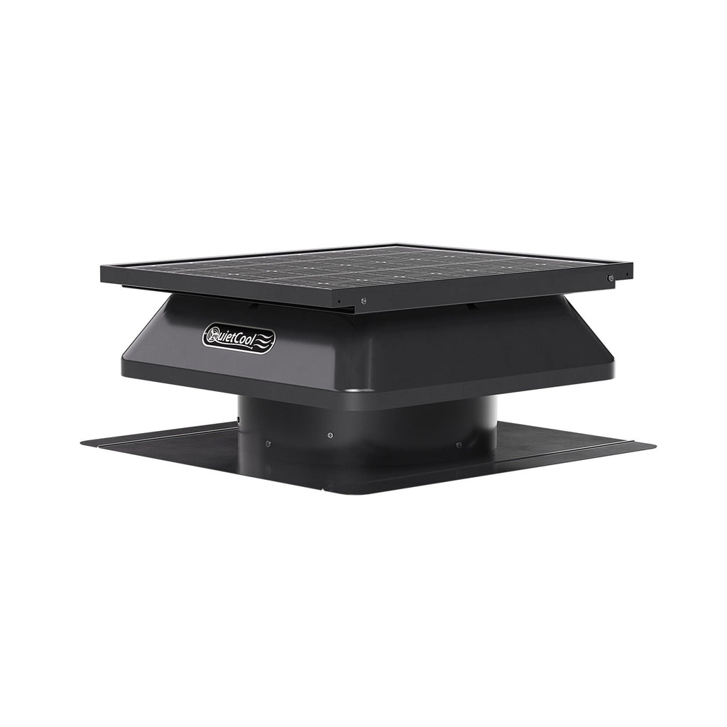QuietCool 65 Watt Solar Roof Mount Attic Fan with AC/DC Inverter for 24/7 Runtime