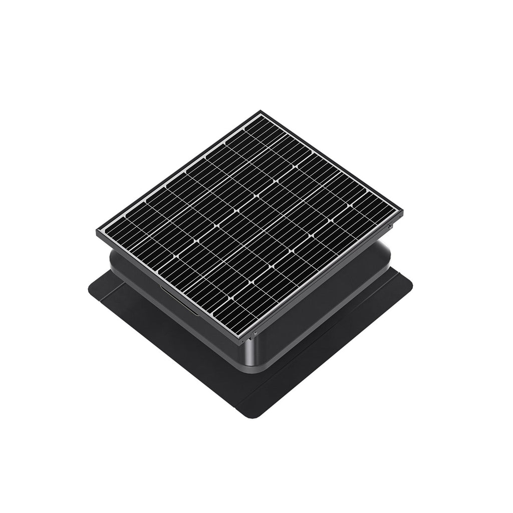 QuietCool 65 Watt Solar Roof Mount Attic Fan with AC/DC Inverter for 24/7 Runtime