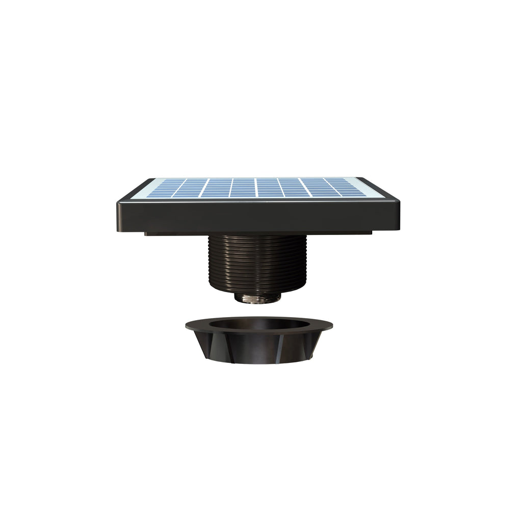 QuietCool Solar Utility Fan with Light - Solar Shed Fan