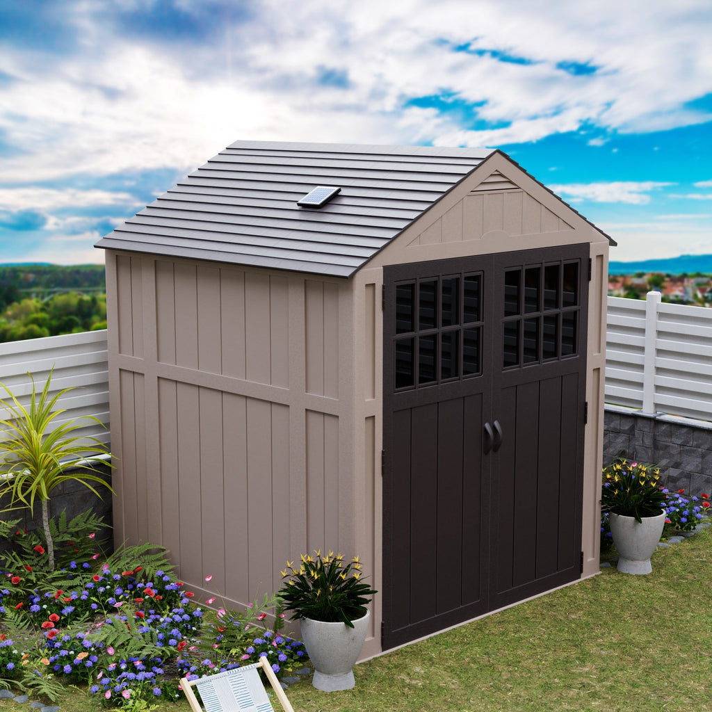 QuietCool Solar Utility Fan with Light - Solar Shed Fan